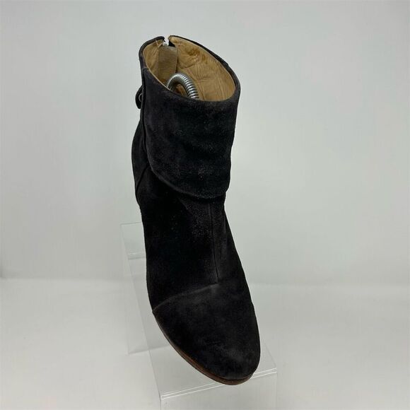 Rag & Bone Newbury Ankle Booties Dark Charcoal Gray Suede Women's Size 38.5 - Picture 2 of 13